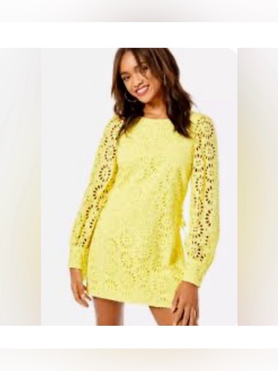 Lilly Pulitzer Dresses & Skirts - Lily Pulitzer eyelet AISHA ROMPER in calla yellow size 10
